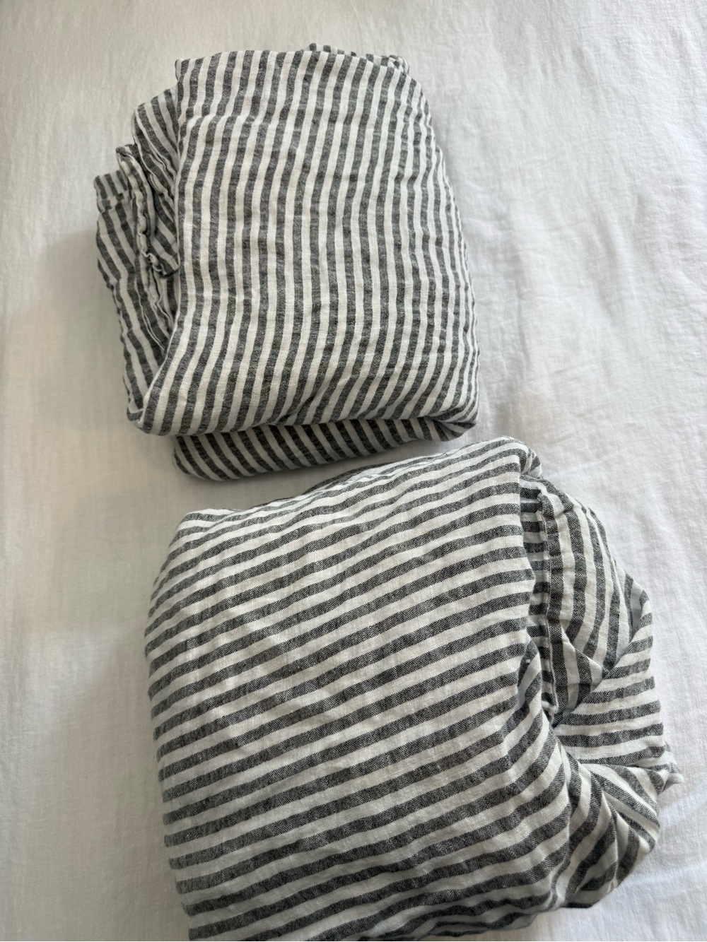 Brooklinen Washed European Oxford Striped Linen Core Sheet Set Queen